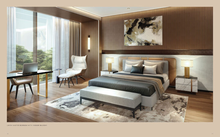 Lavish Master Bedroom With Indoor Balcony